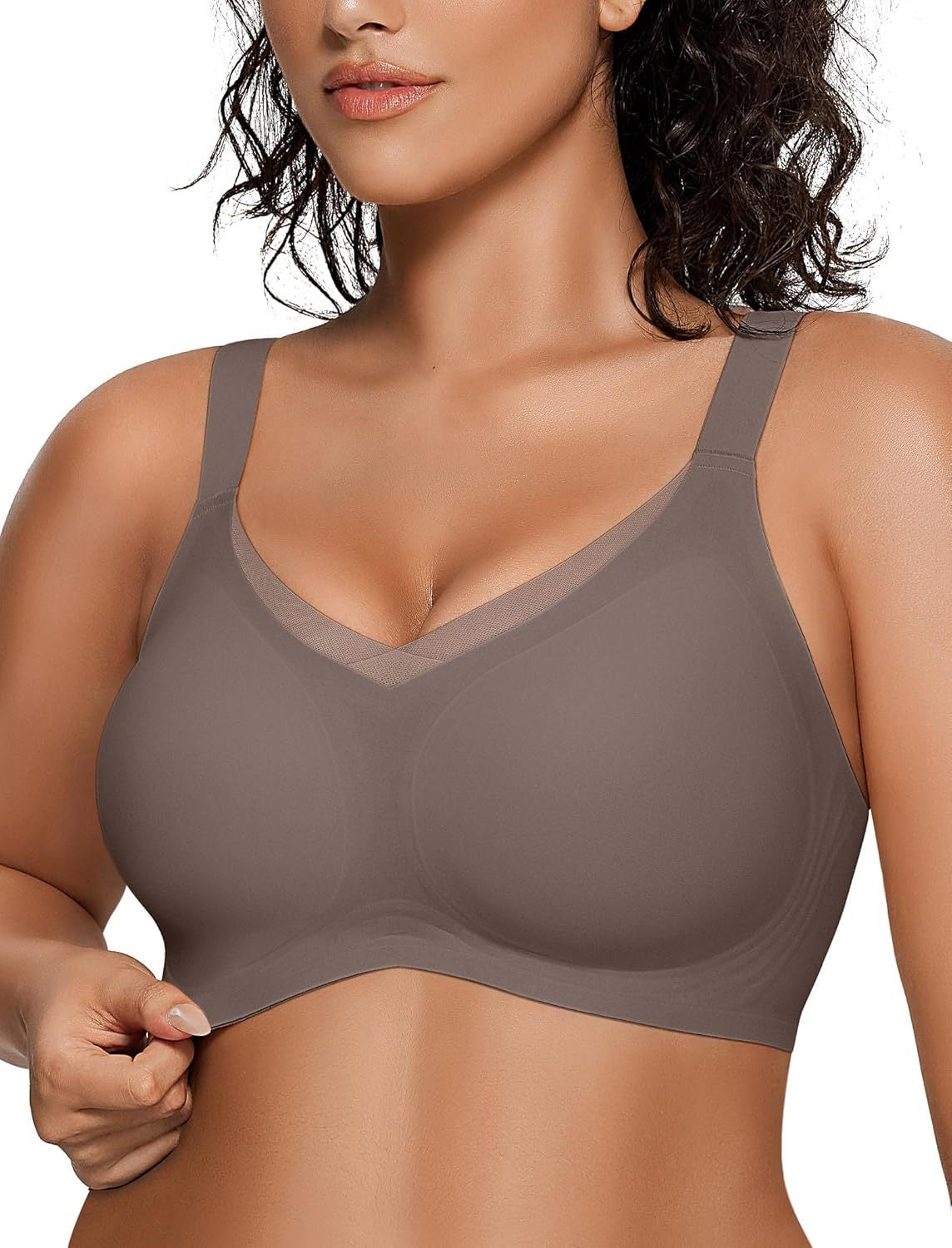 Draadloze Soft Comfort Beha met V-Hals Jelly Strip